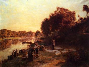 萊昂 奧古斯汀 萊爾米特 Washerwomen by the Banks of the Marne